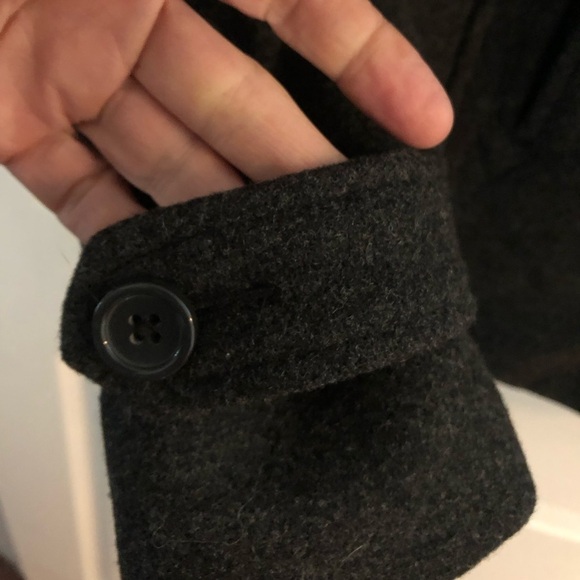 Double Breasted Gray wool blend Pea Coat - Picture 7 of 14
